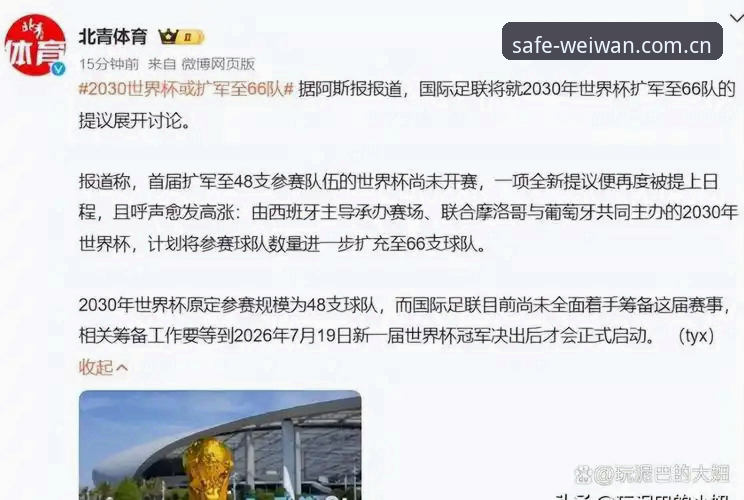 世界杯扩军至66队对中国男足意味着什么？微玩体育平台用户怎么看？